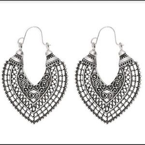 Bohemian Silver Gypsy Vintage Style Earrings